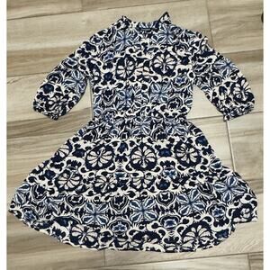 FLORAL, Cassee's WOMENS 3/4 SLEEVE, ELASTIC WAIST, RUFFLED HEMLINE MAXI DRESS, M